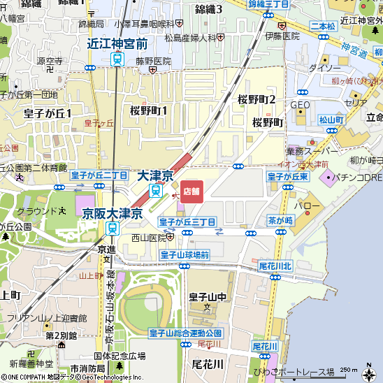 西大津支店付近の地図